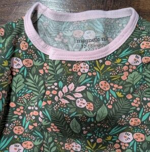 Magnetic Me Green and Pink coverall pajamas